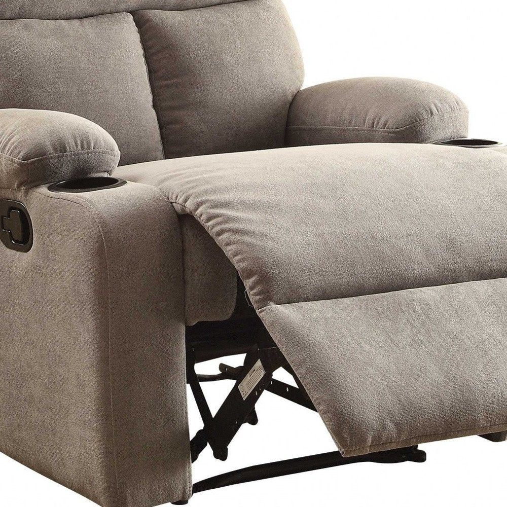 Gray Linen Recliner - 32-inch