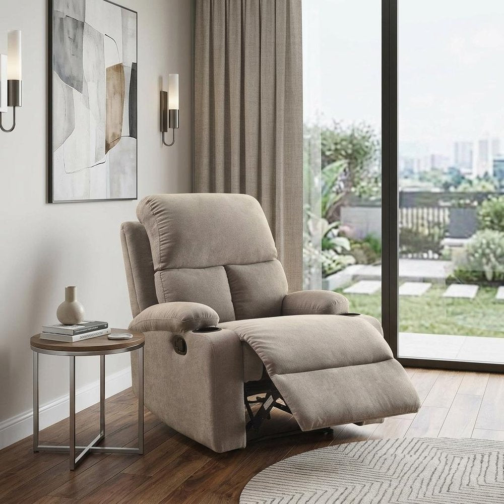 Gray Linen Recliner - 32-inch