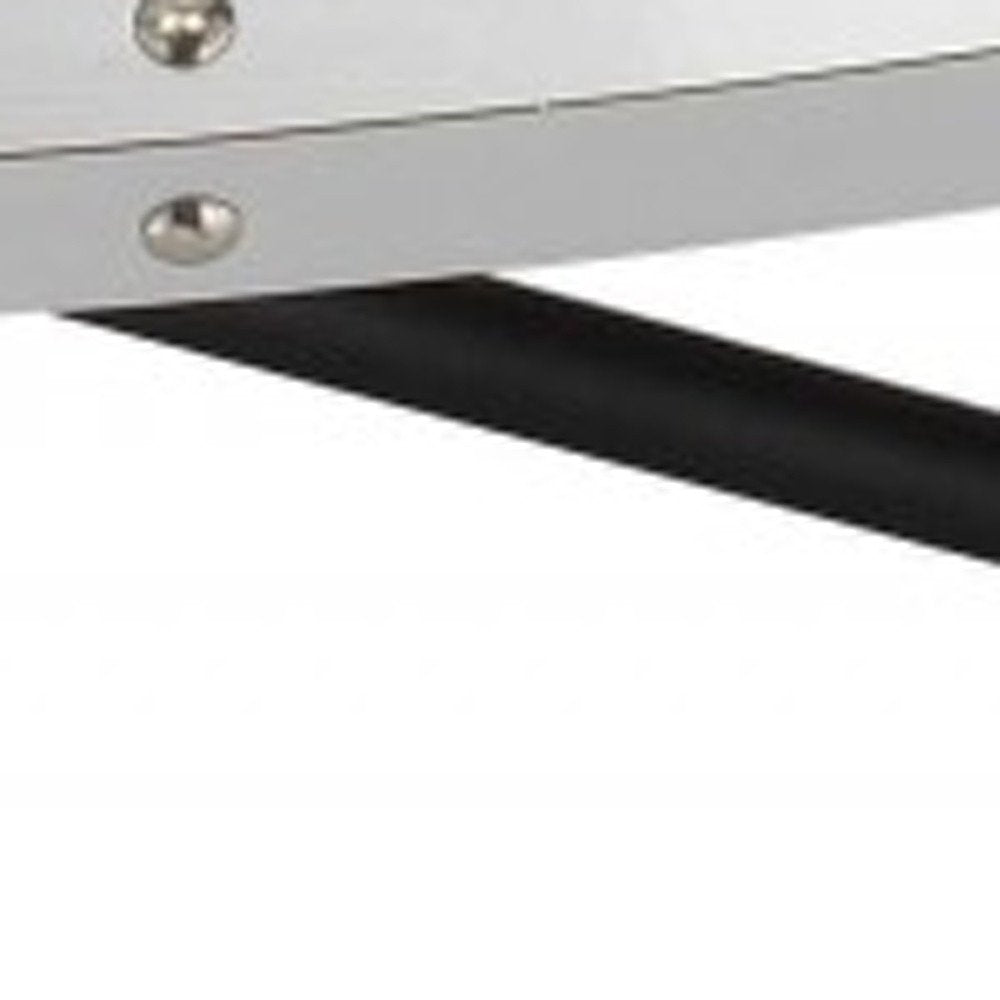 Gray and Black Wood and Iron Oval Coffee Table - 46-inch