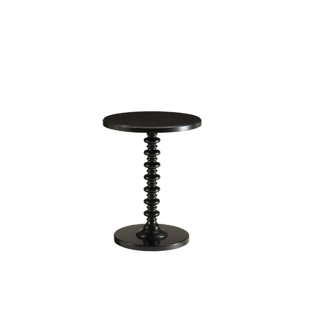 Brown Solid Wood Round Pedestal End Table - 22-inch