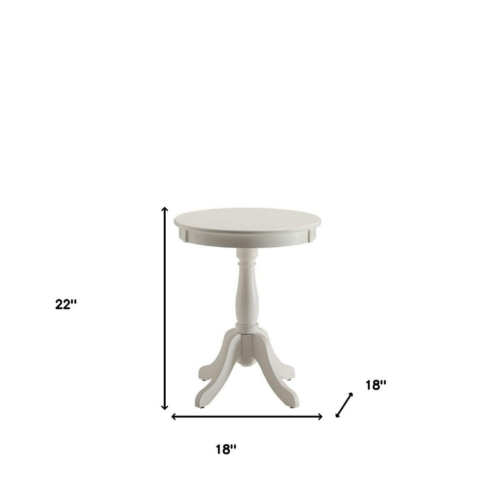 Light Green Solid Wooden Pedestal Side Table