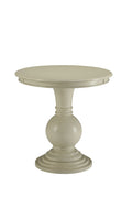 White Solid and Manufactured Wood Round End Table - 26-inch