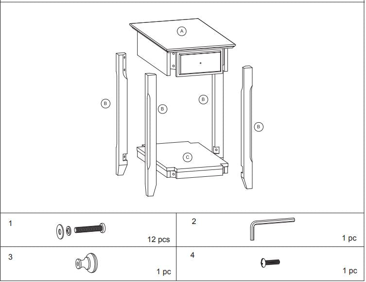 Brown Solid Wood End Table - 23-inch