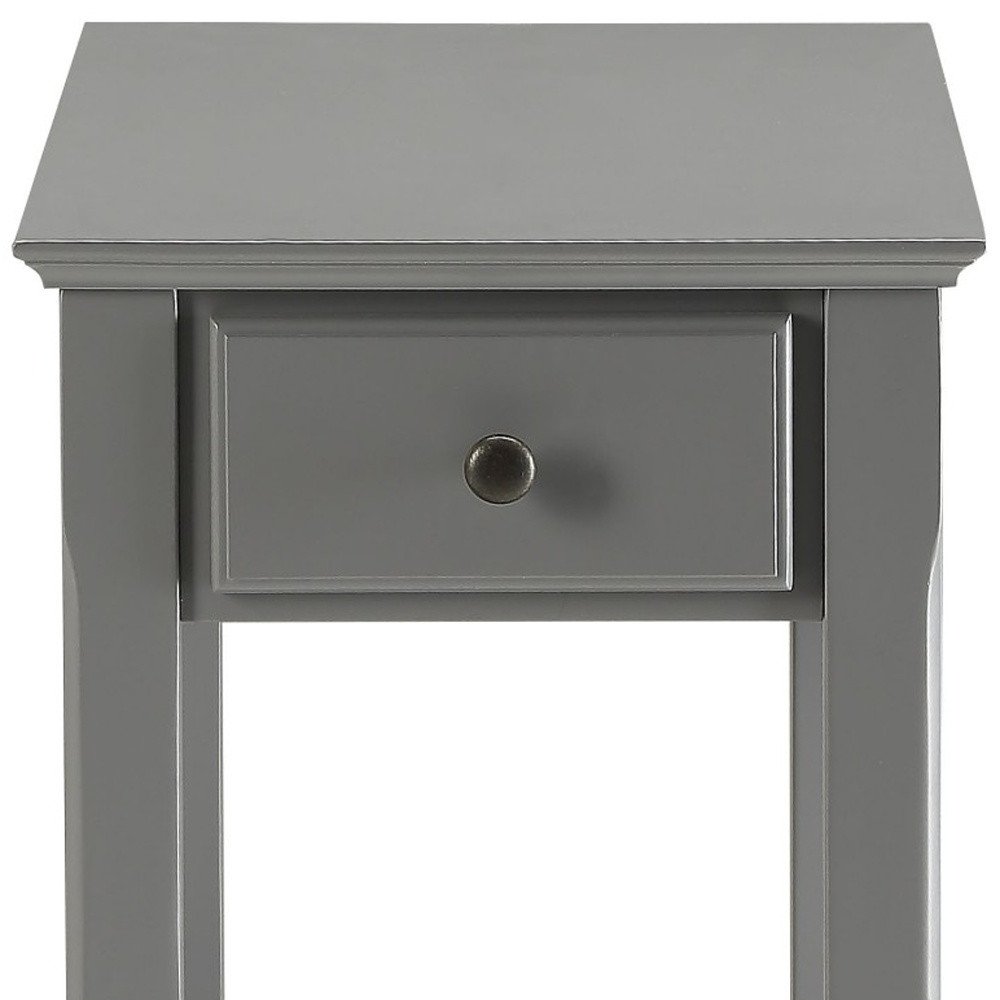 Brown Solid Wood End Table - 23-inch