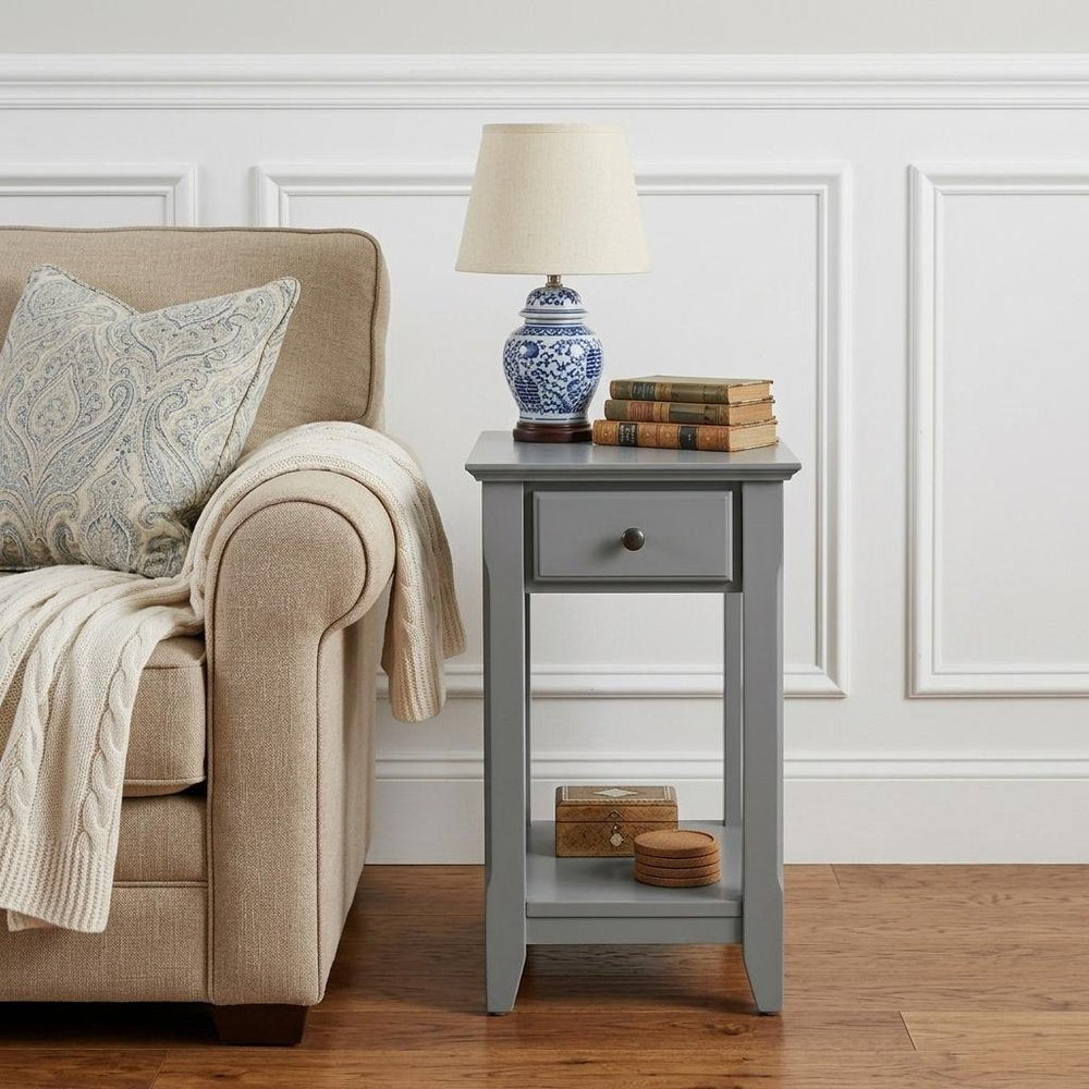 Brown Solid Wood End Table - 23-inch