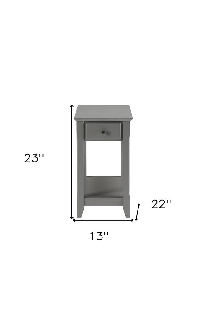 Brown Solid Wood End Table - 23-inch