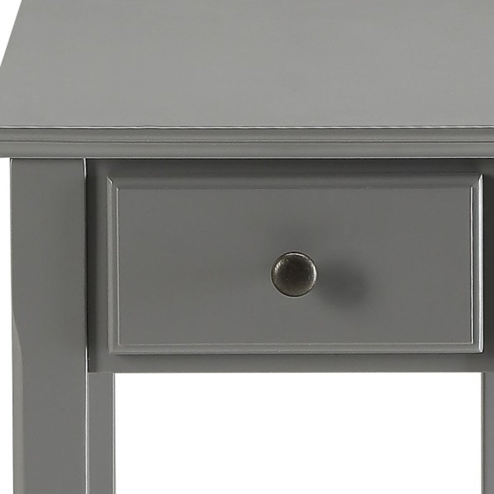 Brown Solid Wood End Table - 23-inch