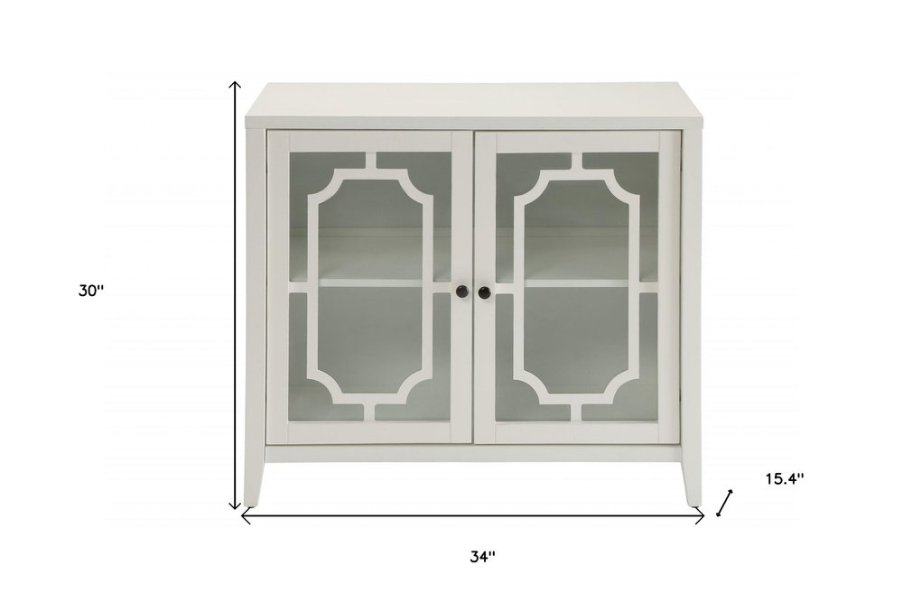 Black Sideboard with Two Glass Doors - 34-inch