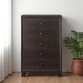 Espresso Solid Wood Five Drawer Dresser - 31-inch