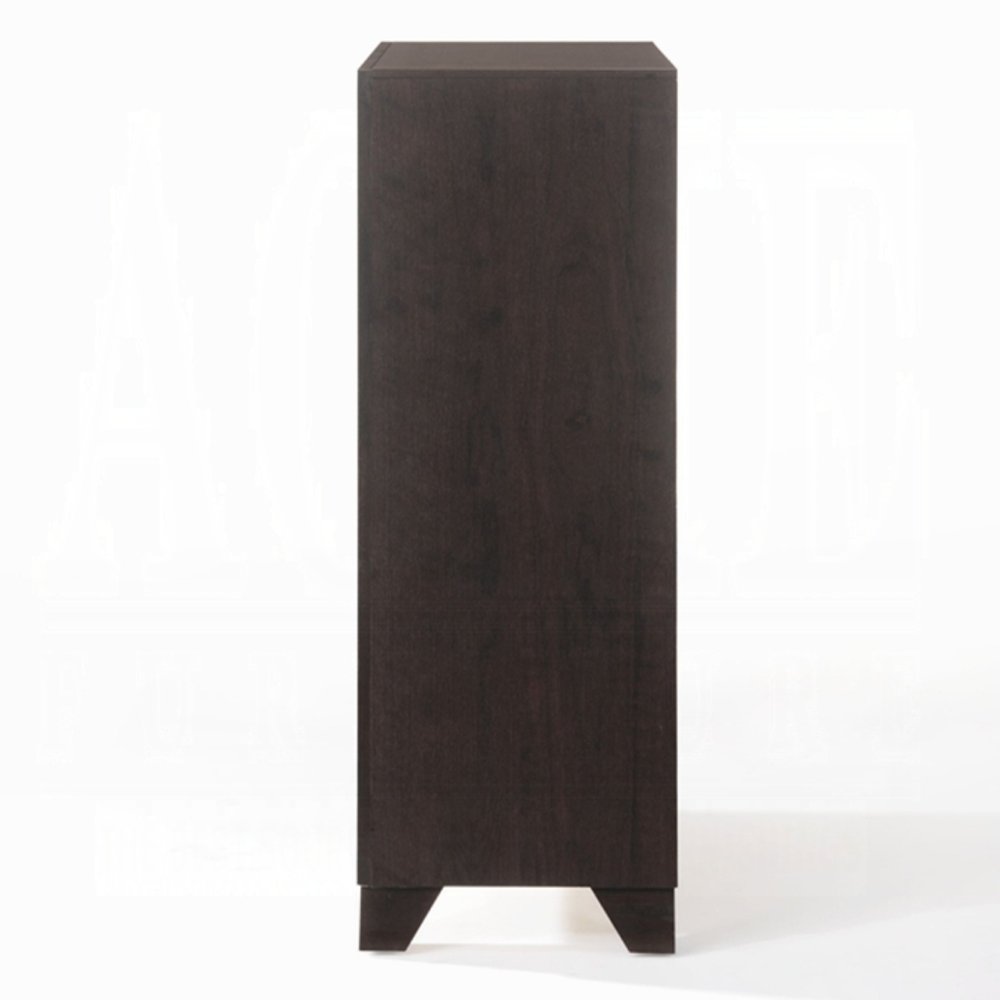Espresso Solid Wood Five Drawer Dresser - 31-inch
