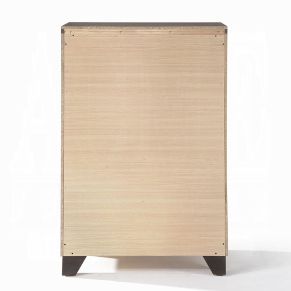 Espresso Solid Wood Five Drawer Dresser - 31-inch
