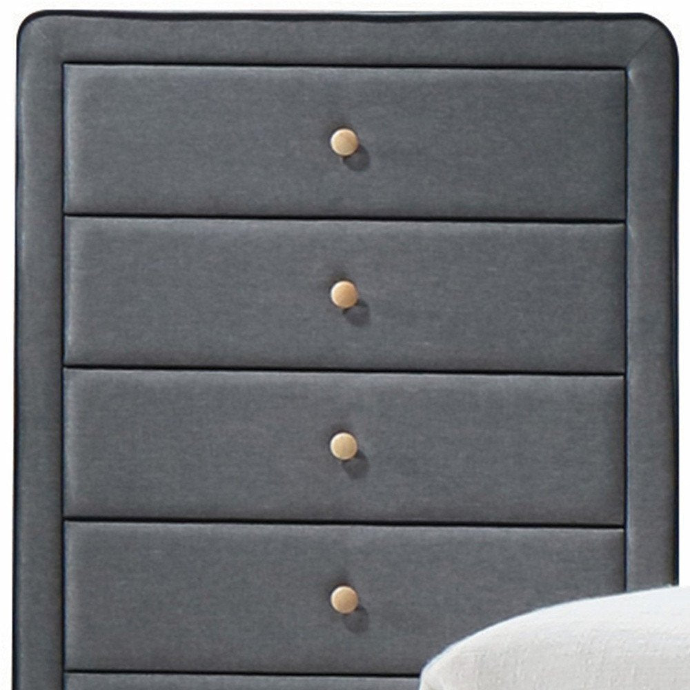 Light Gray Solid Wood Six Drawer Dresser - 43-inch