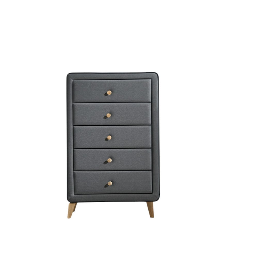 Light Gray Solid Wood Six Drawer Dresser - 43-inch