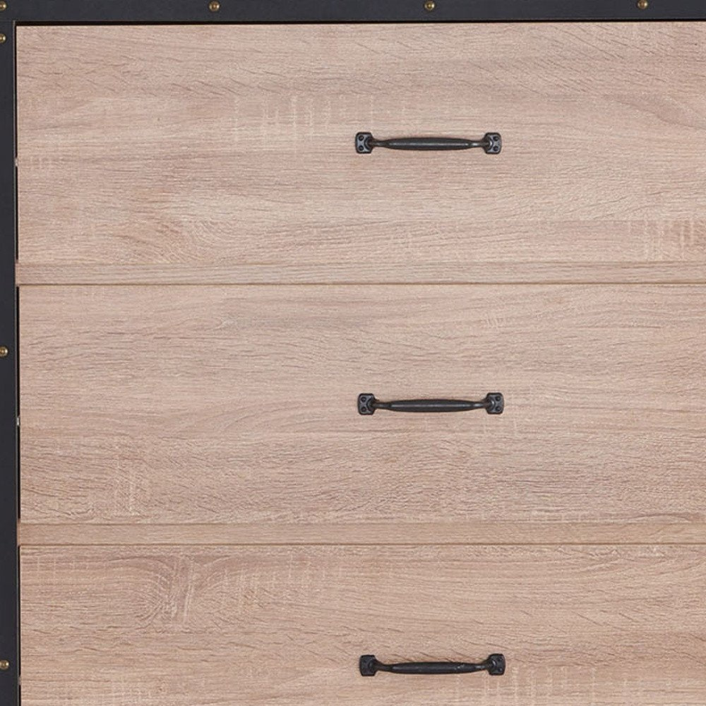 Oak Wood Five Drawer Dresser - 31-inch