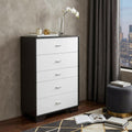 Brown and White Five Drawer Standard Chest - 32-inch