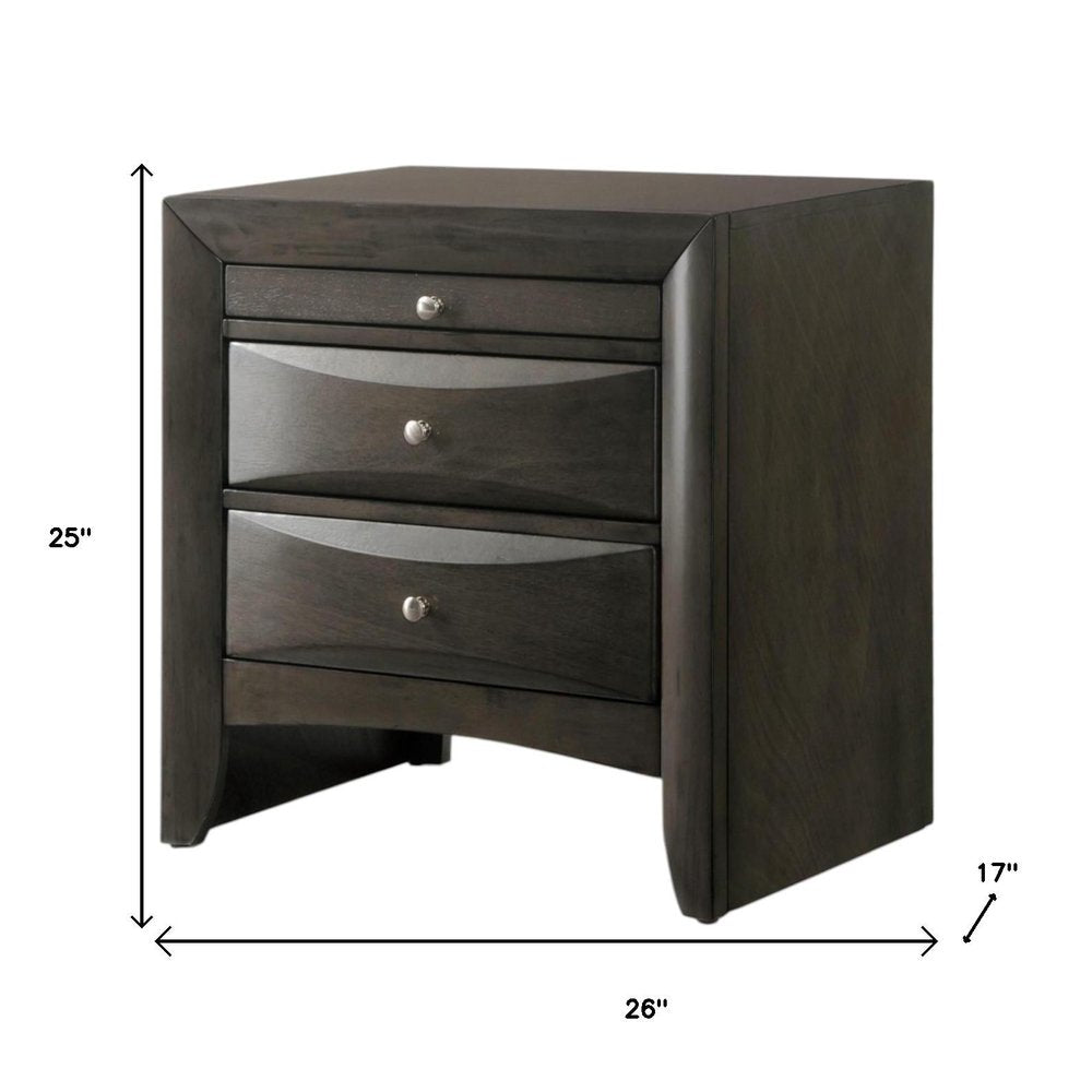 Solid Wood Two Drawer Nightstand - 25-inch
