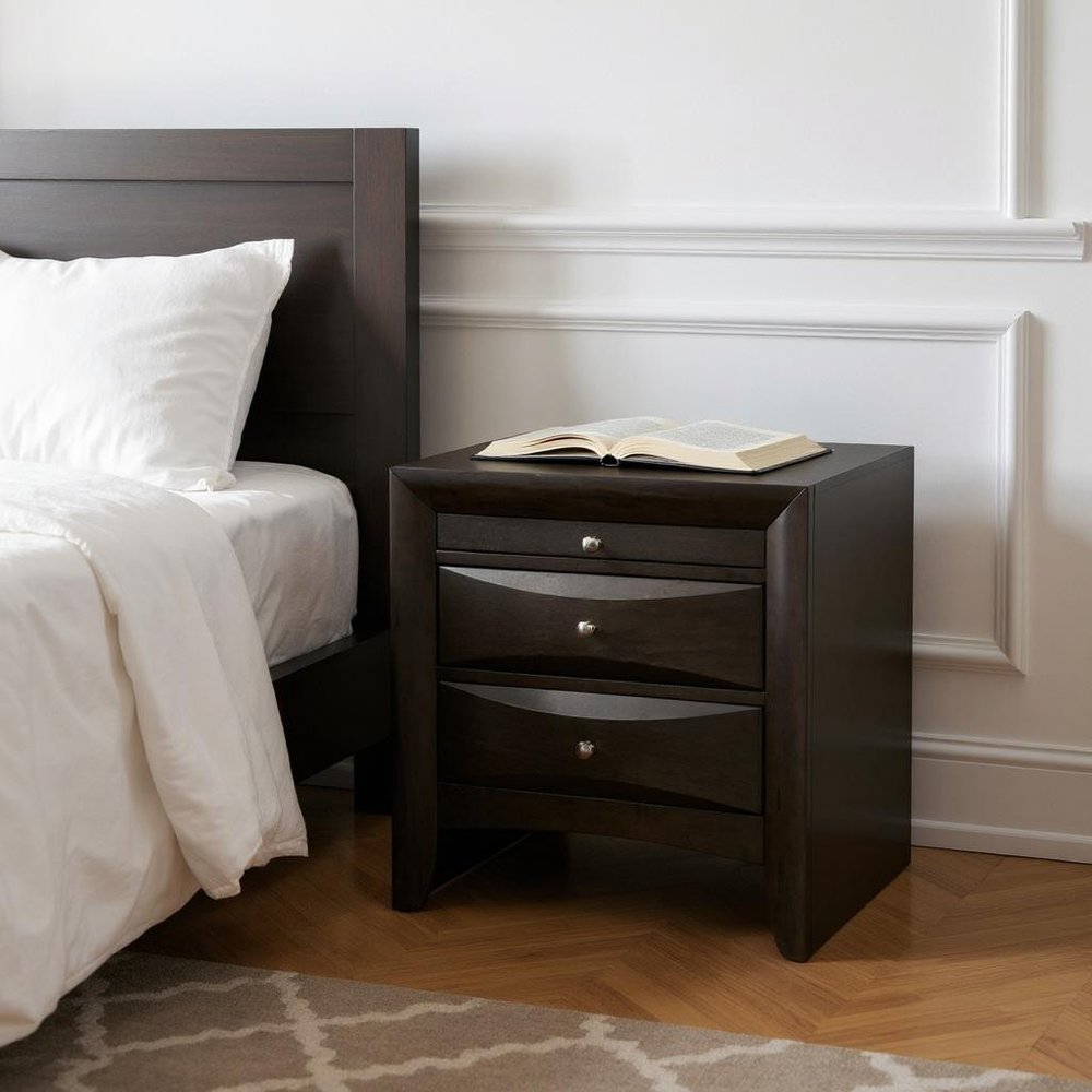 Solid Wood Two Drawer Nightstand - 25-inch