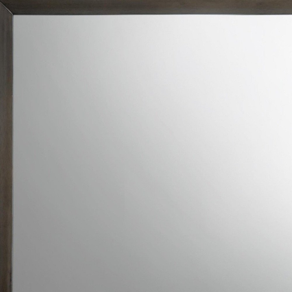 Gray Oak Framed Accent Mirror - 35-inch