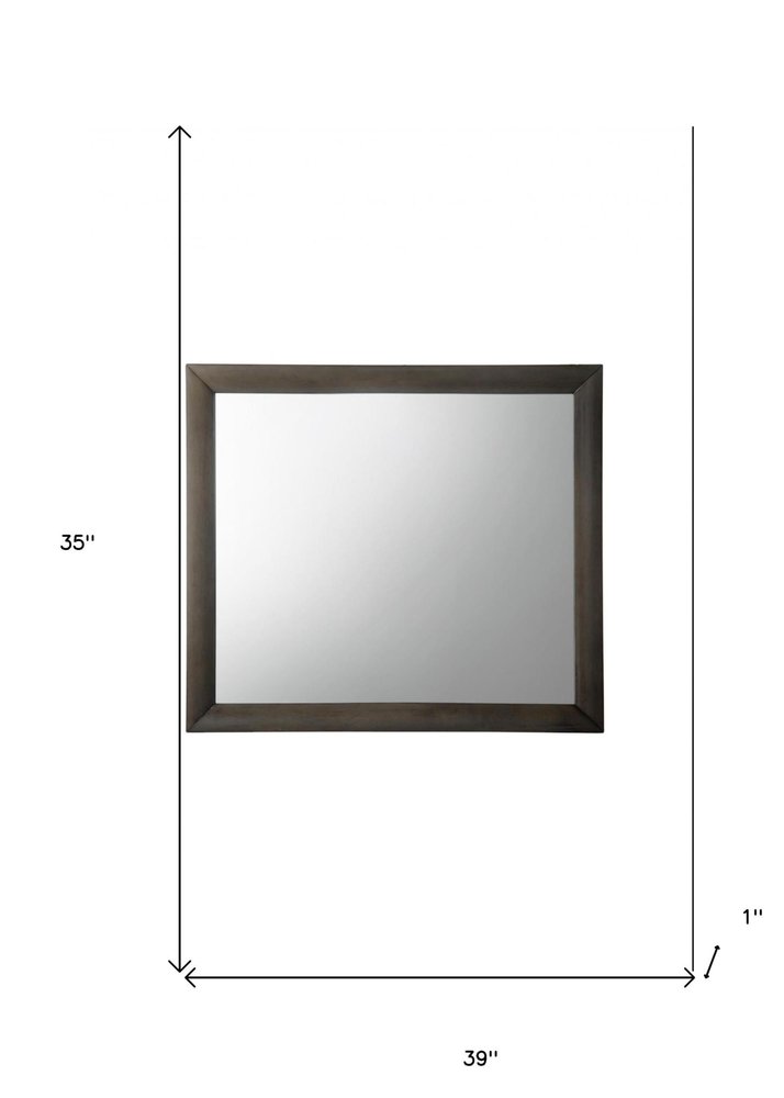 Gray Oak Framed Accent Mirror - 35-inch
