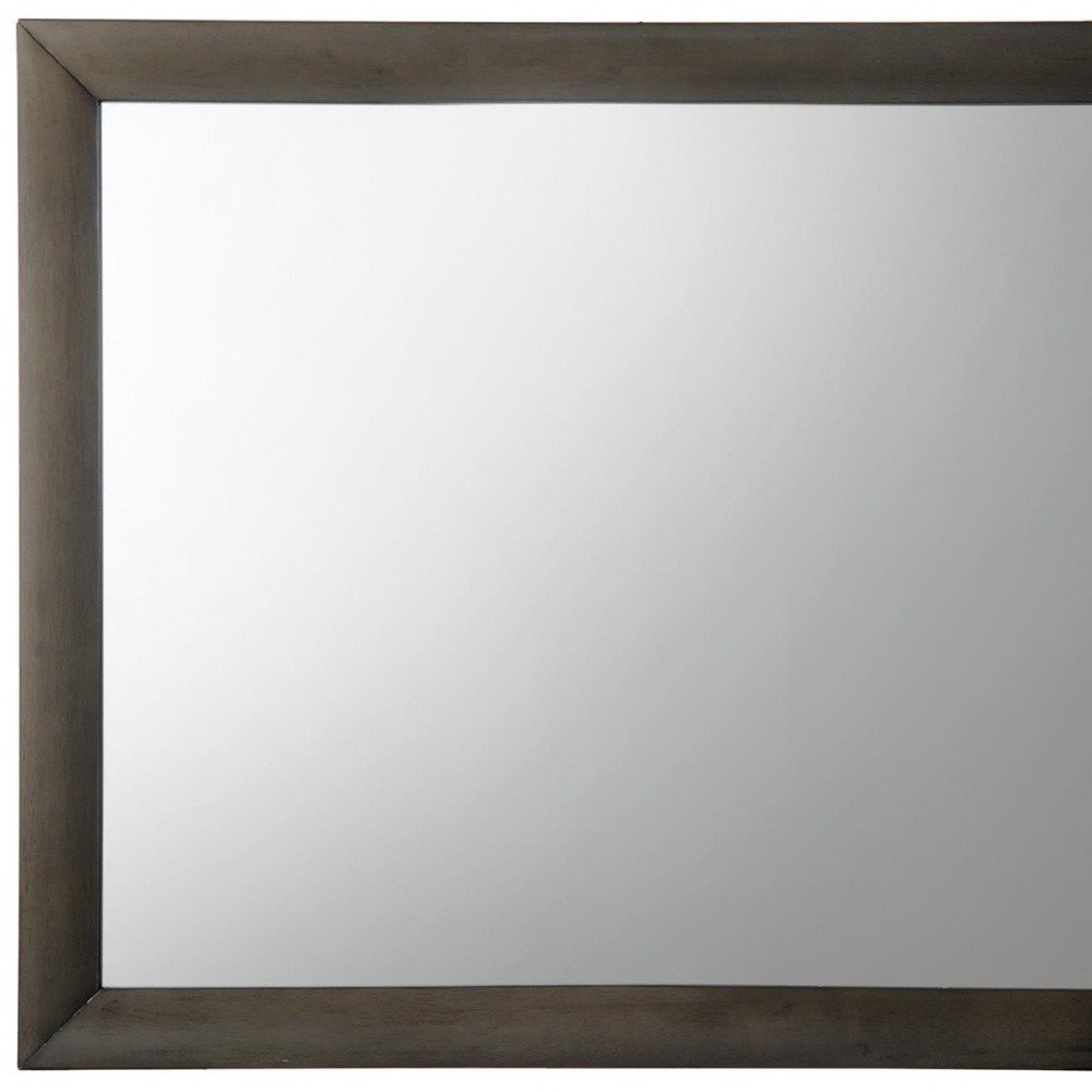 Gray Oak Framed Accent Mirror - 35-inch