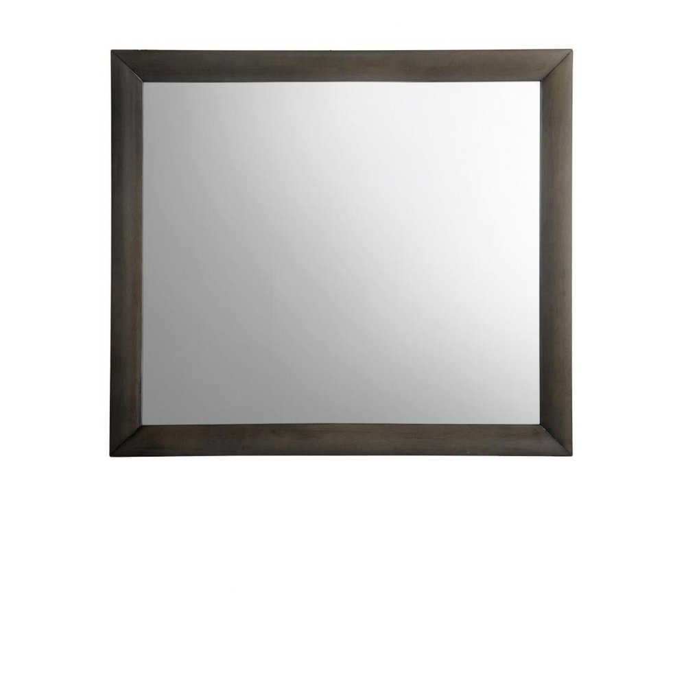 Gray Oak Framed Accent Mirror - 35-inch