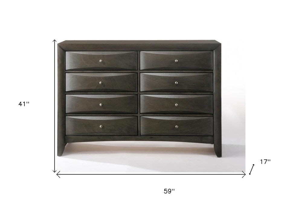 Gray Solid Wood Standard Dresser/chest - 59-inch