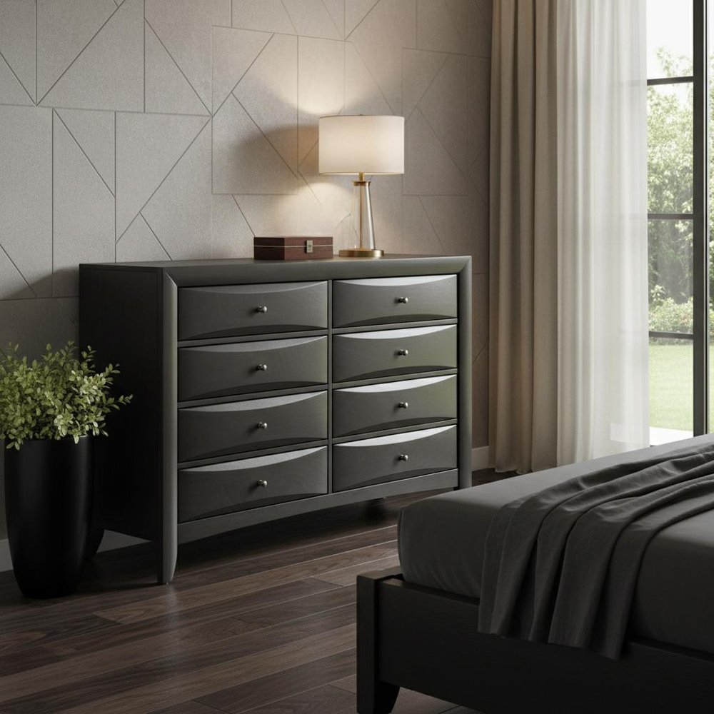 Gray Solid Wood Standard Dresser/chest - 59-inch