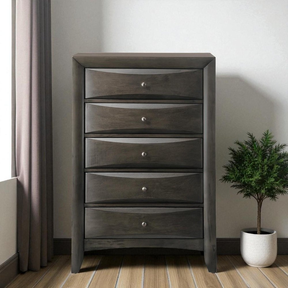Gray Solid Wood Standard Dresser/chest - 59-inch
