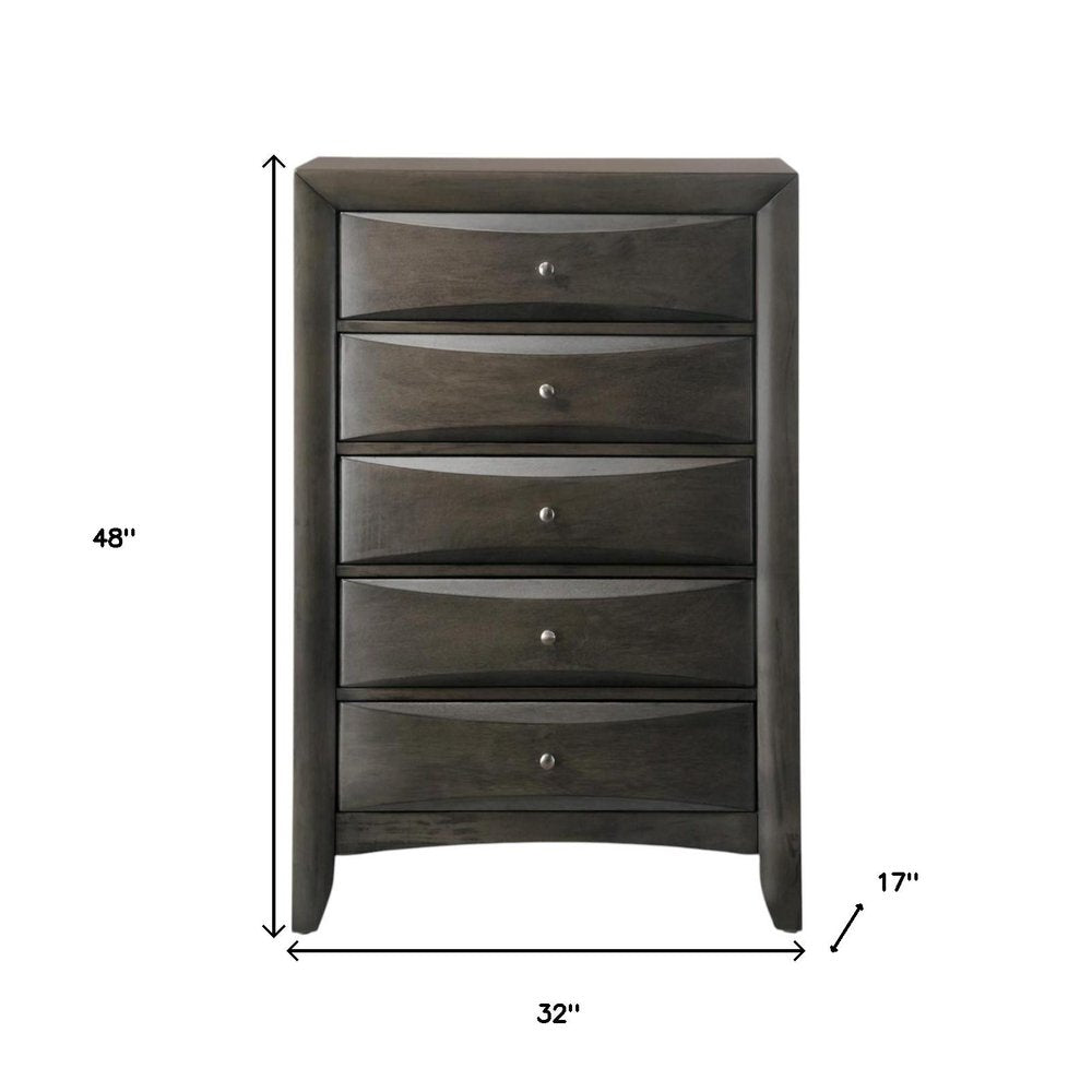 Gray Solid Wood Standard Dresser/chest - 59-inch