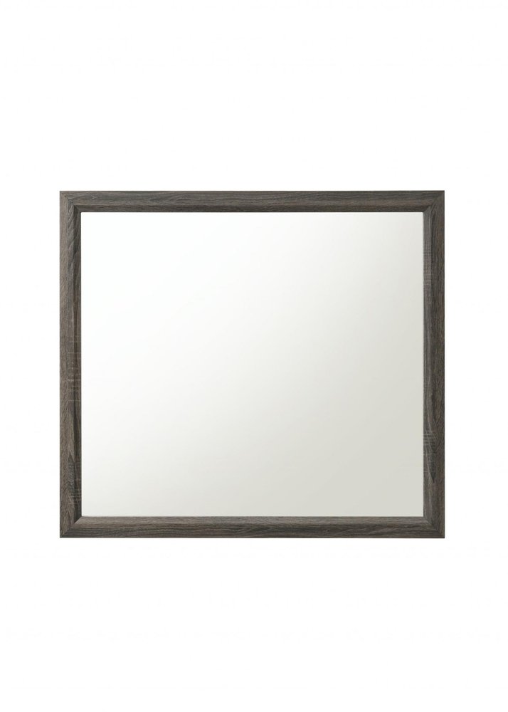 Gray Wood Framed Accent Mirror - 35-inch