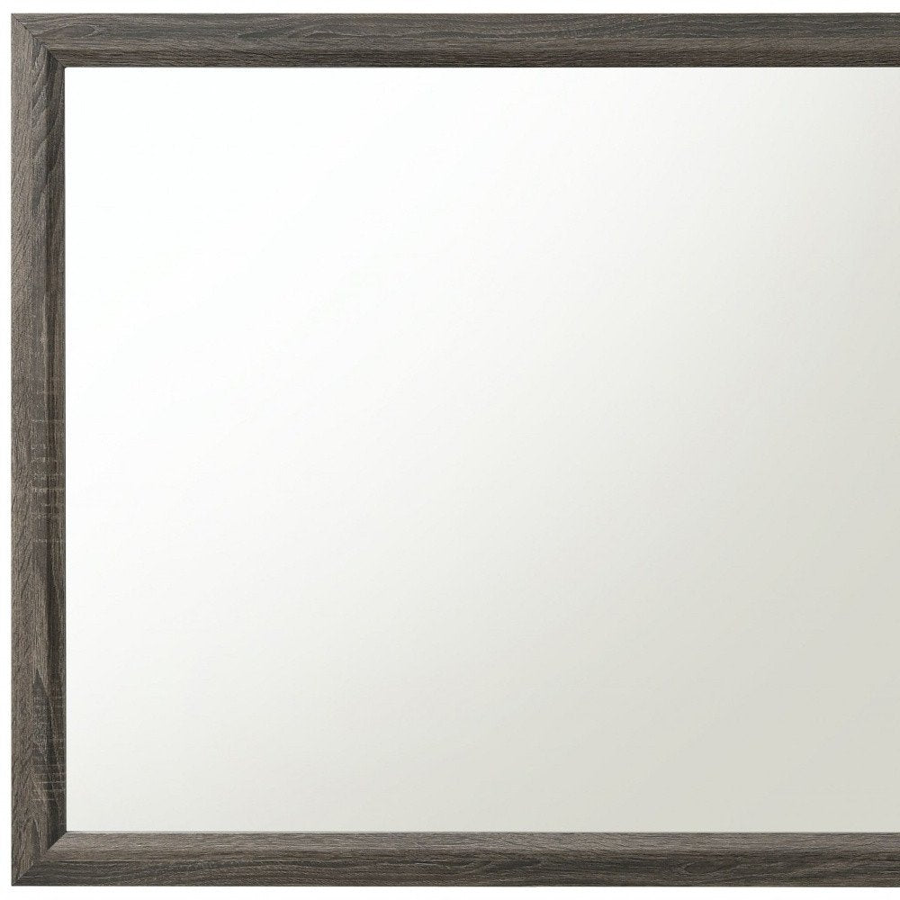 Gray Wood Framed Accent Mirror - 35-inch