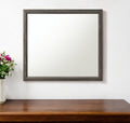 Gray Wood Framed Accent Mirror - 35-inch