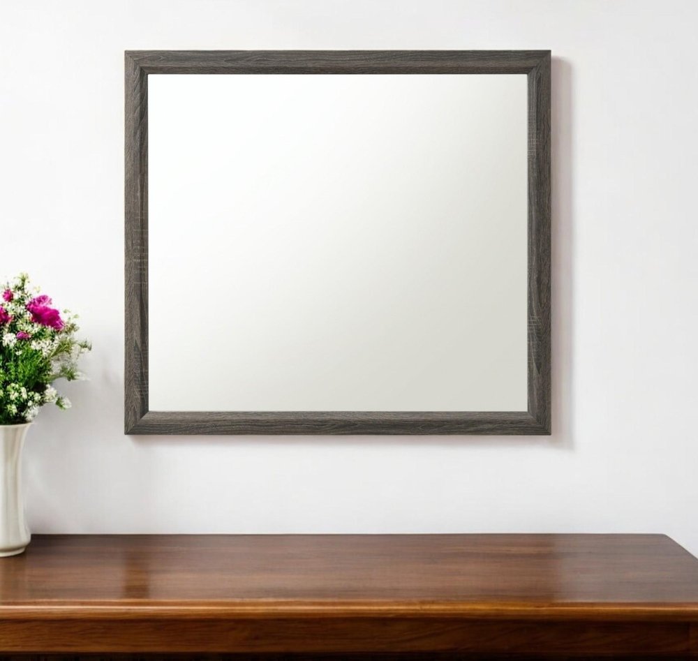 Gray Wood Framed Accent Mirror - 35-inch