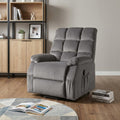 Gray Velvet Power Heated Massage Recliner - 34-inch