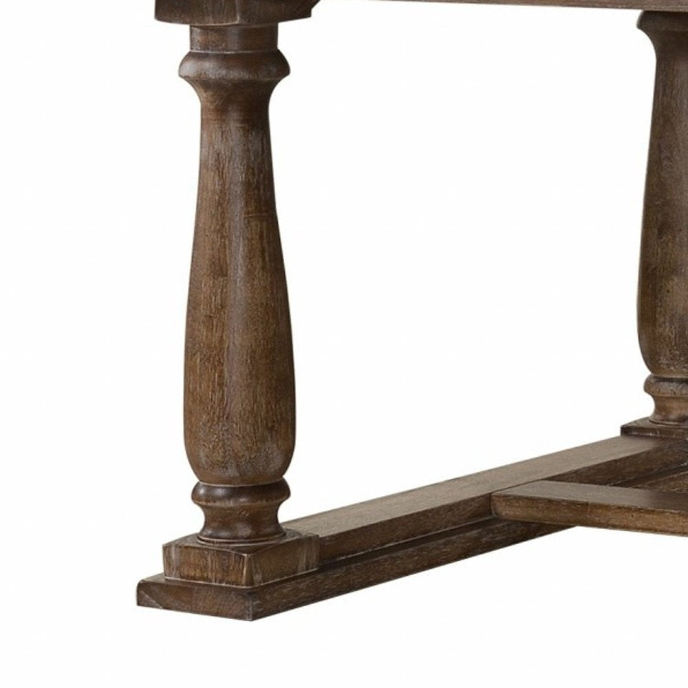Light Gray and Gray Solid Wood Trestle Base Dining Table - 88-inch