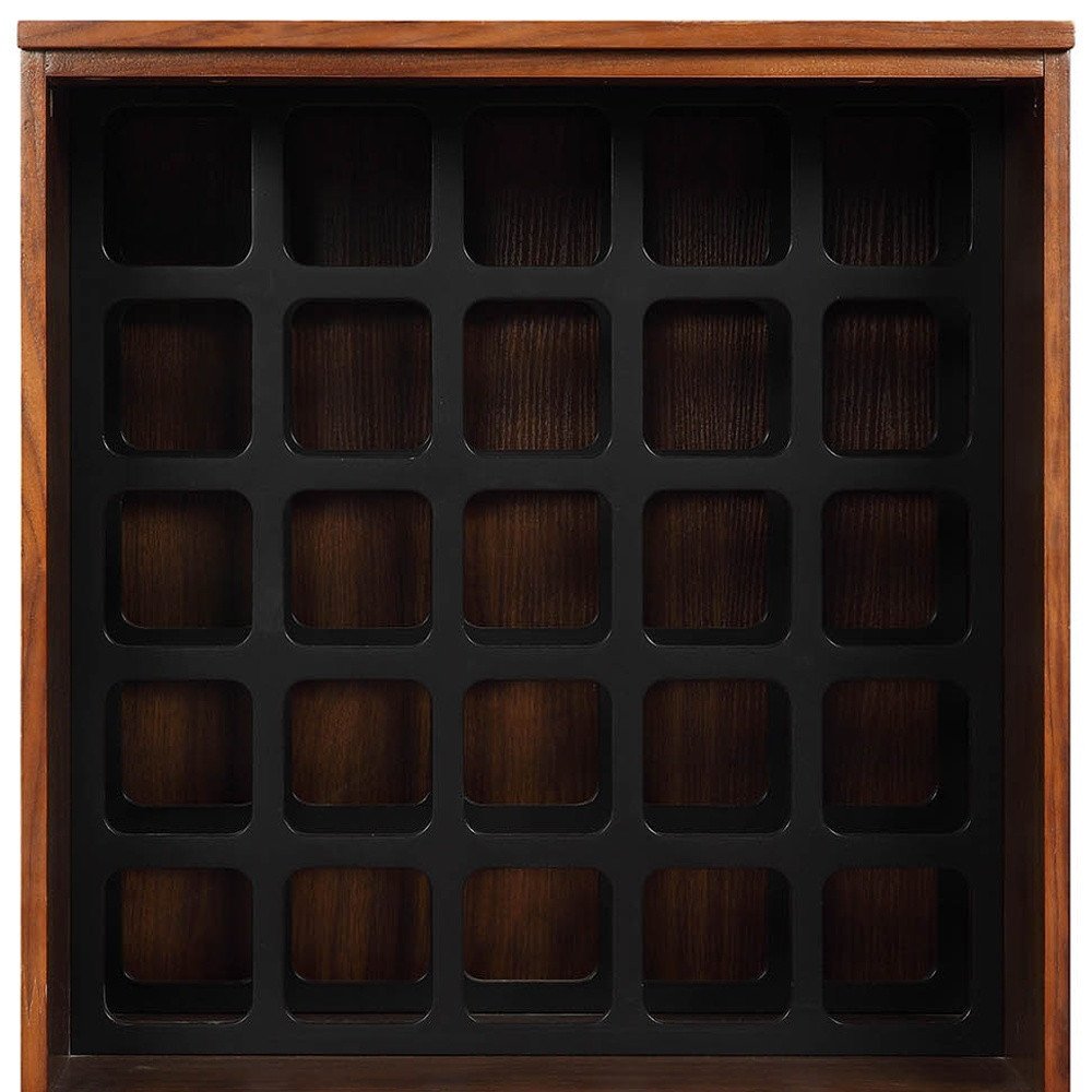 Brown and Black Wood Bar Cabinet with Three Drawers - 52-inch