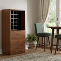 Brown and Black Wood Bar Cabinet with Three Drawers - 52-inch