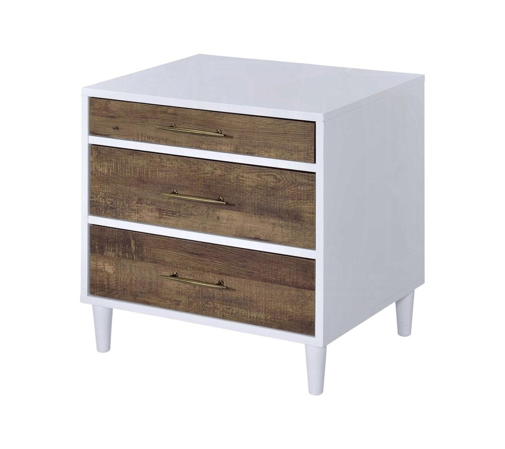 Brown Three Drawers Nightstand - 21-inch