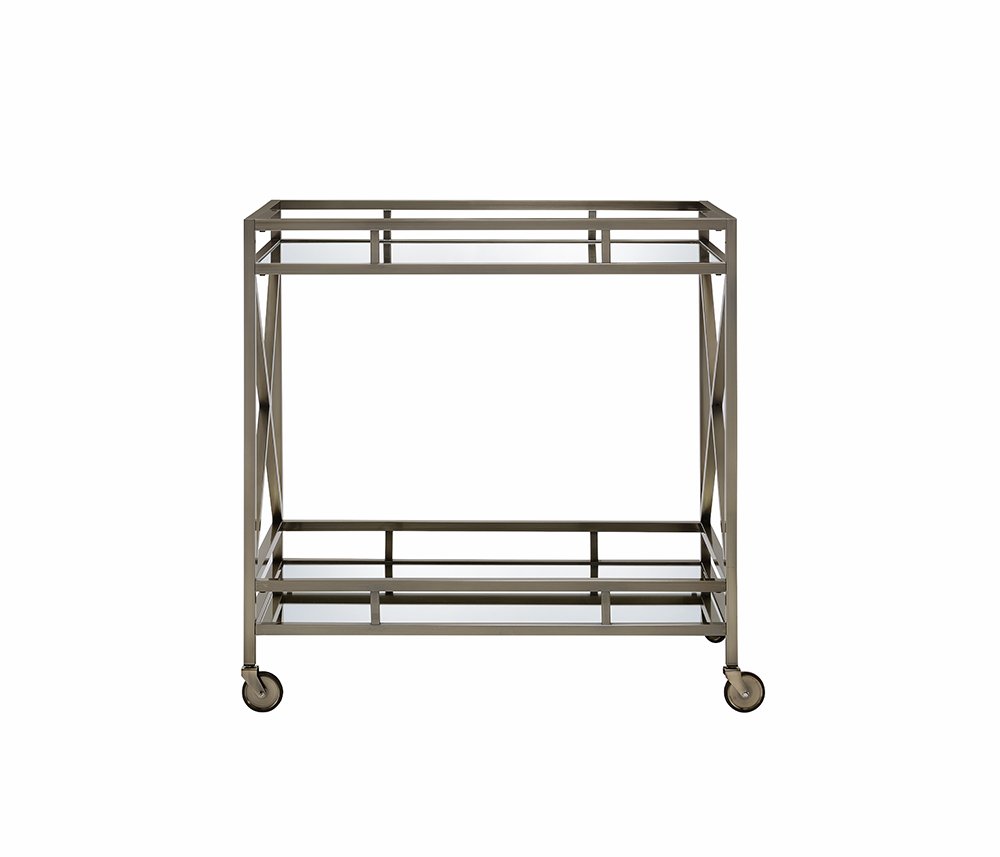 Antique Brass Metal Serving Cart - 34 X 20 X 35-inch