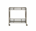Antique Brass Metal Serving Cart - 34 X 20 X 35-inch
