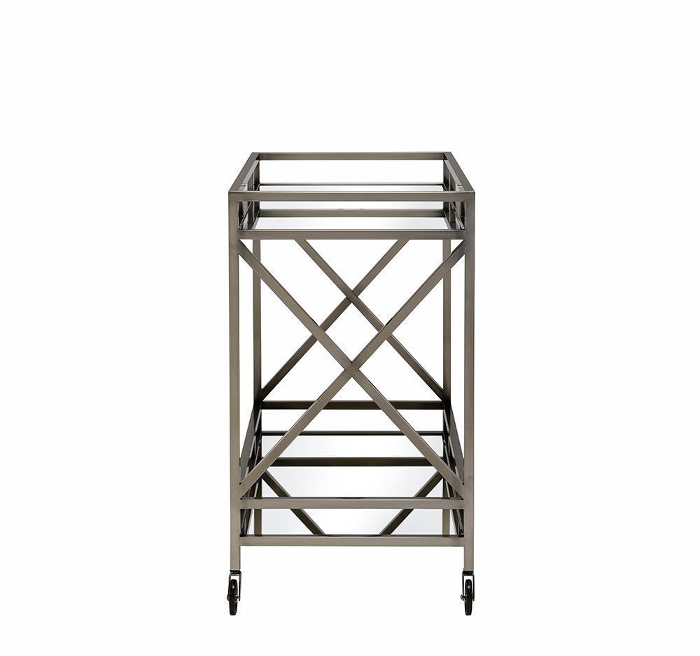 Antique Brass Metal Serving Cart - 34 X 20 X 35-inch
