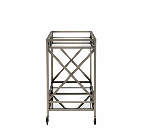 Antique Brass Metal Serving Cart - 34 X 20 X 35-inch