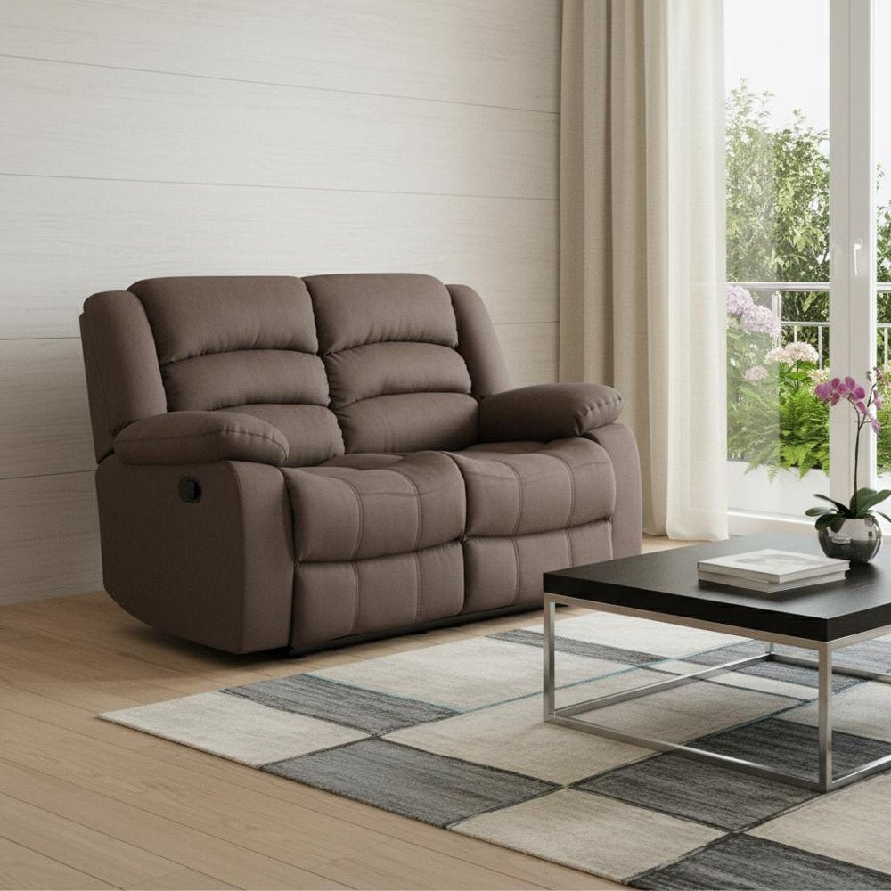 Brown Microfiber Manual Reclining Loveseat - 60-inch