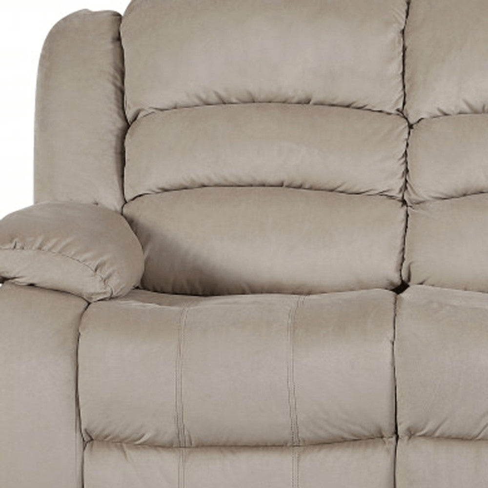 Contemporary Beige Fabric Sofa - 40-inch