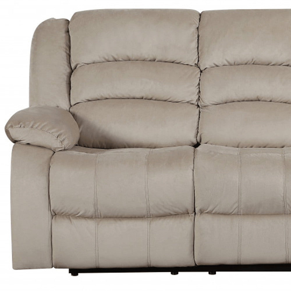 Contemporary Beige Fabric Sofa - 40-inch