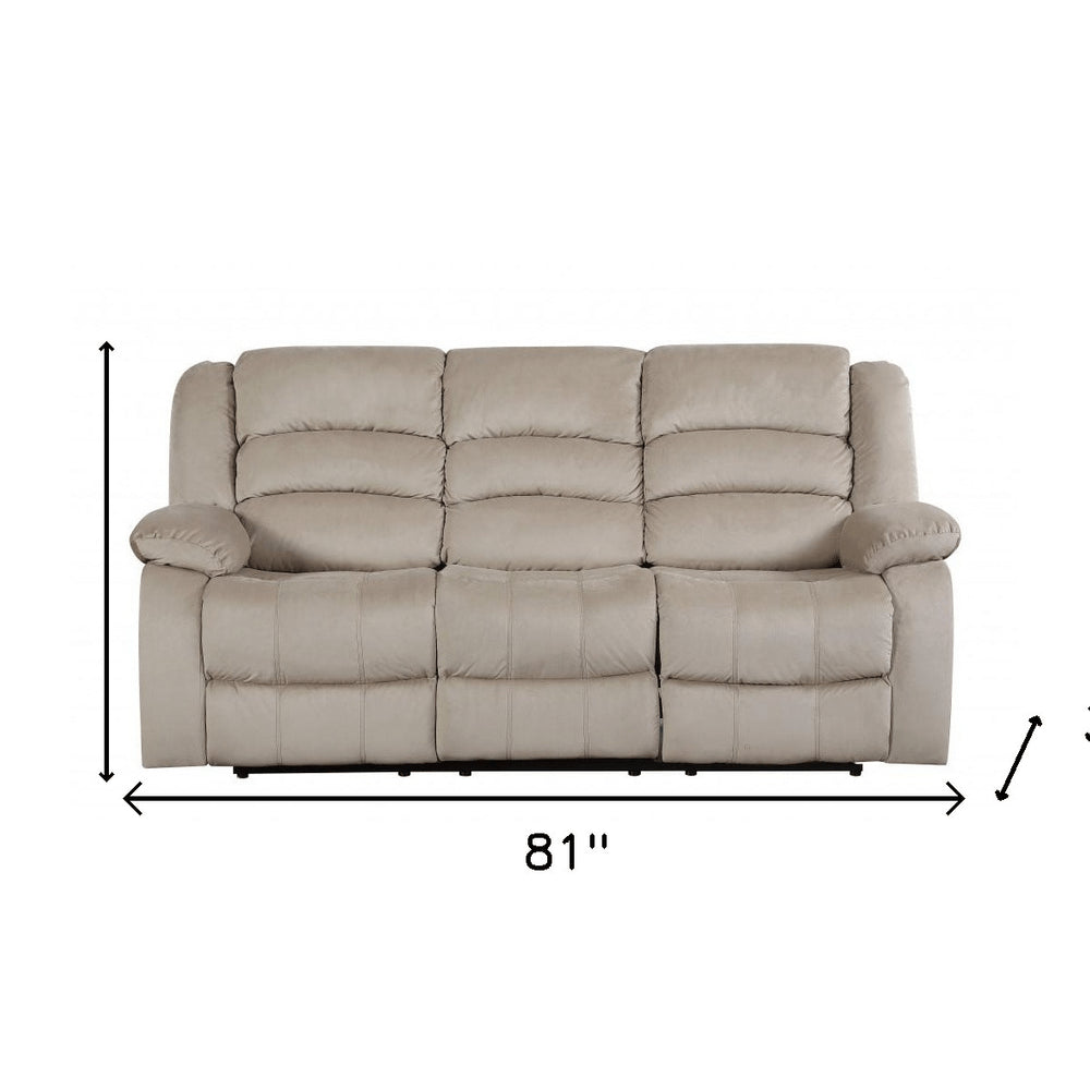 Contemporary Beige Fabric Sofa - 40-inch