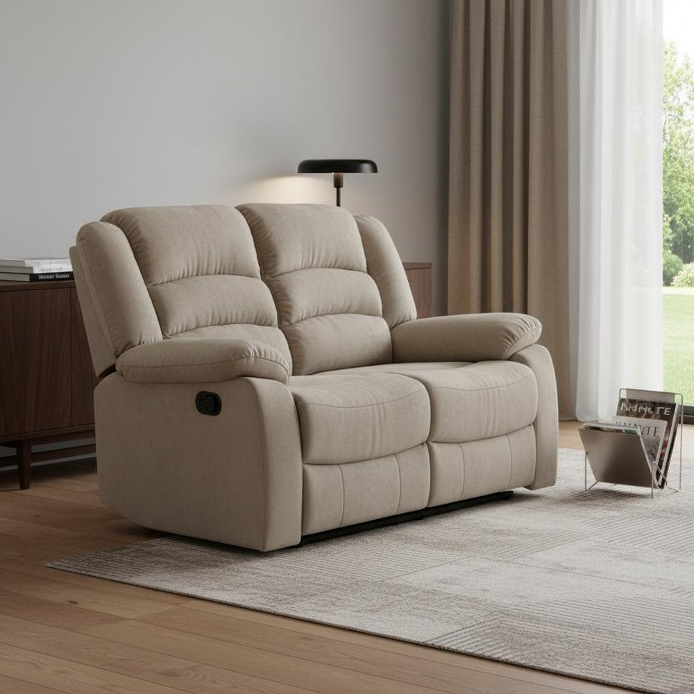 Contemporary Beige Fabric Sofa - 40-inch