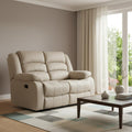 Beige Microfiber Manual Reclining Loveseat - 60-inch