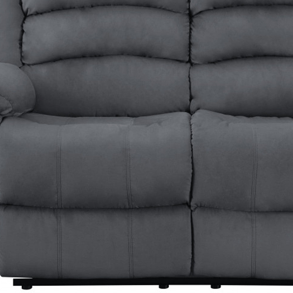 Gray Microfiber Manual Reclining Loveseat - 60-inch