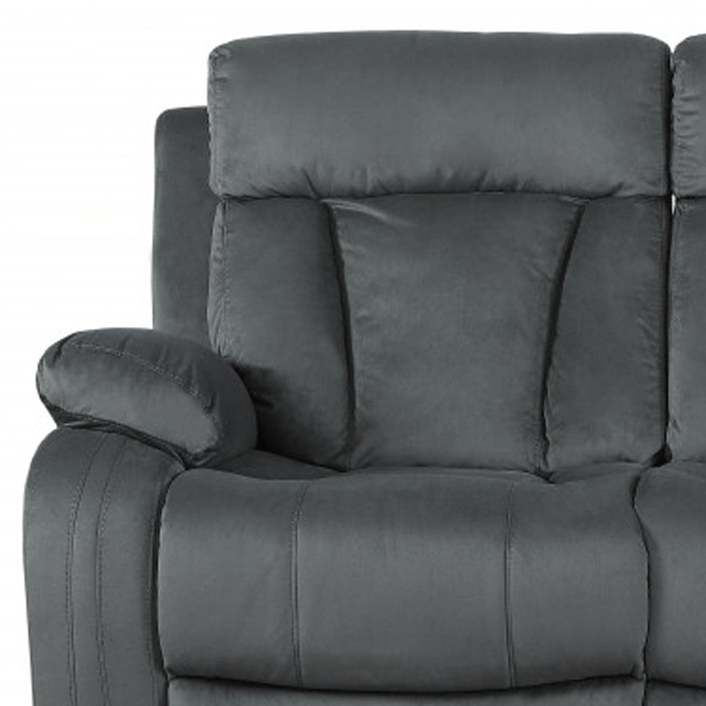 Modern Grey Fabric Sofa - 40-inch